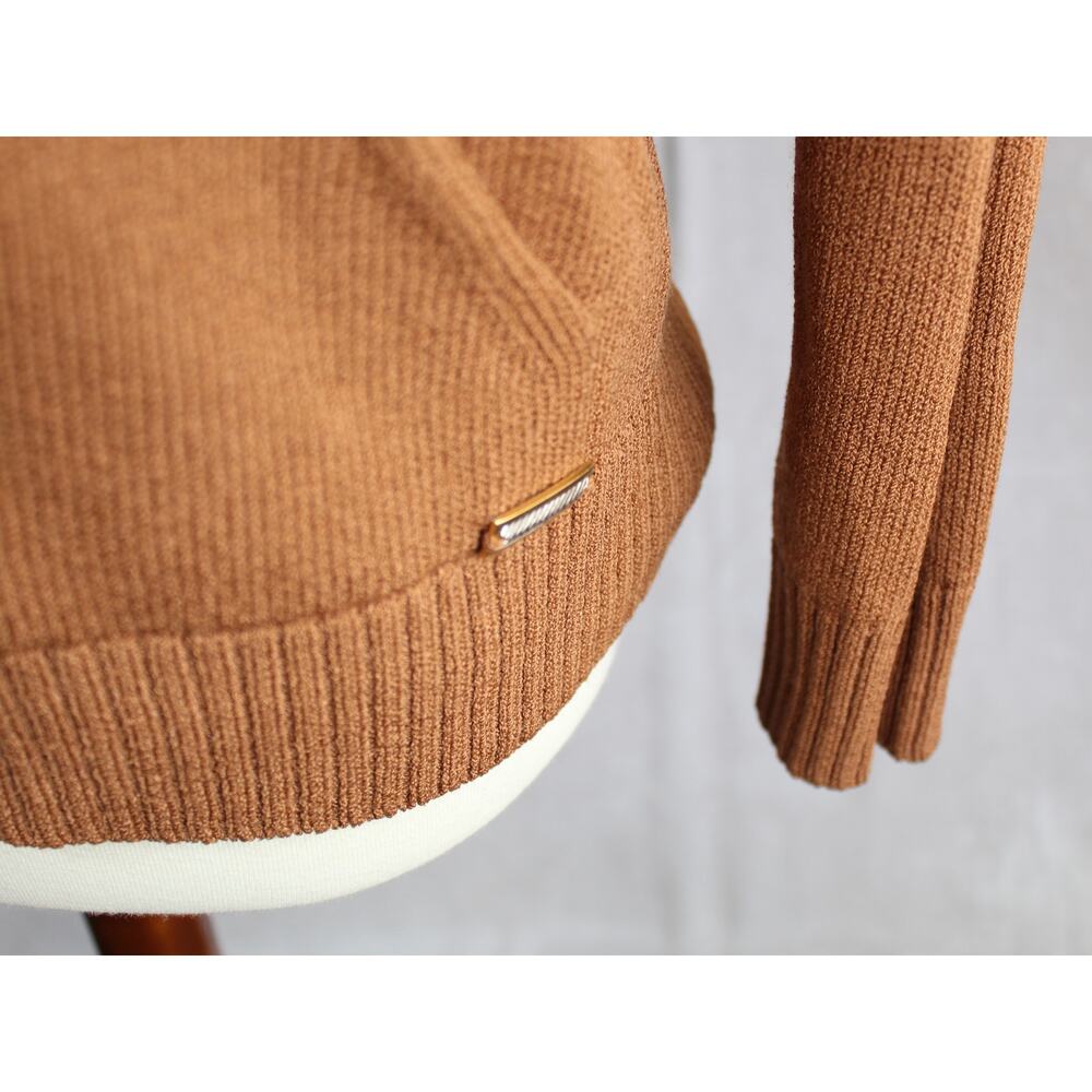St John Sport Cardigan Womens Small Brown Wool Sweater Full Zip Quiet Luxury - Picture 4 of 7